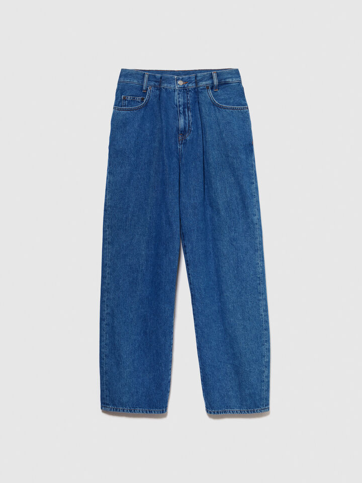 Loose fit jeans - women's relaxed fit jeans - Dark Blue | Sisley image number 6